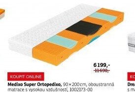 Medixo Super Ortopedixo, 90 × 200 cm, oboustranná matrace s vysokou vzdušností, 1002173-00