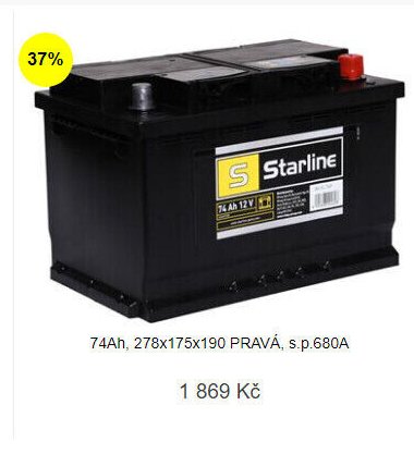 74Ah, 278x175x190 PRAVÁ, s.p.680A