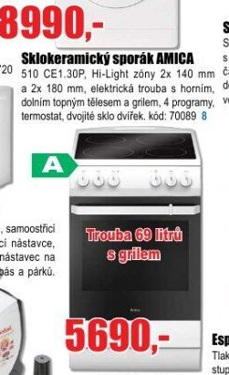 Skokeramický sporák AMICA CE1.30P