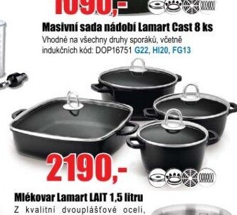 Masivní sada nádobí Lamart Cast 8 ks
