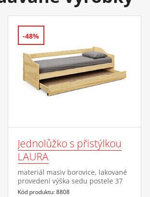 Jednolůžko s přistýlkou LAURA
