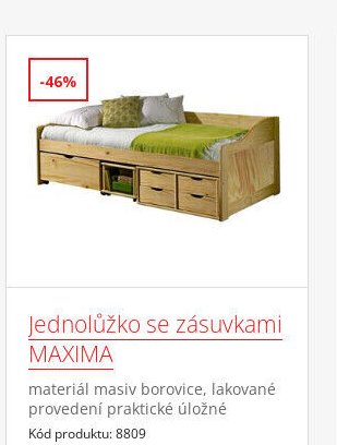 Jednolůžko se zásuvkami MAXIMA