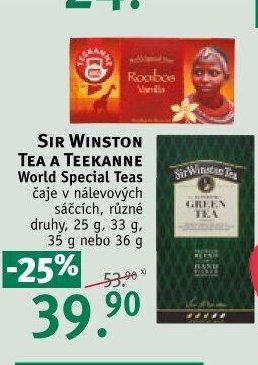 SIR WINSTON TEA a TEEKANNE World Special Teas - ROSSMANN drogerie aktualniletaky.eu