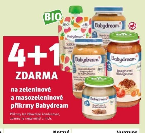 Babydream zeleninové a masozeleninové příkrmy