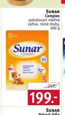 Sunar Complex pokračovací mléčná výživa, 600 g