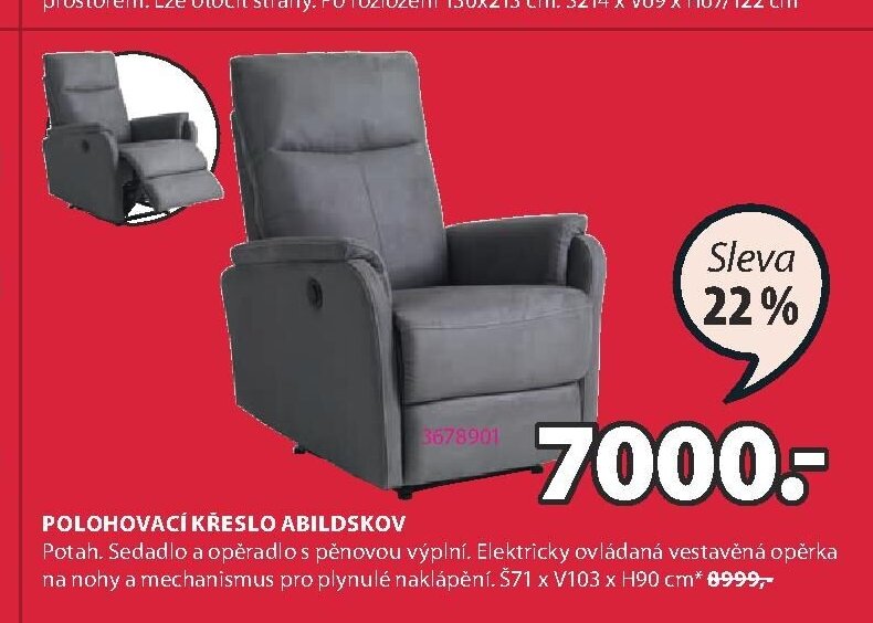POLOHOVACÍ KŘESLO ABILDSKOV