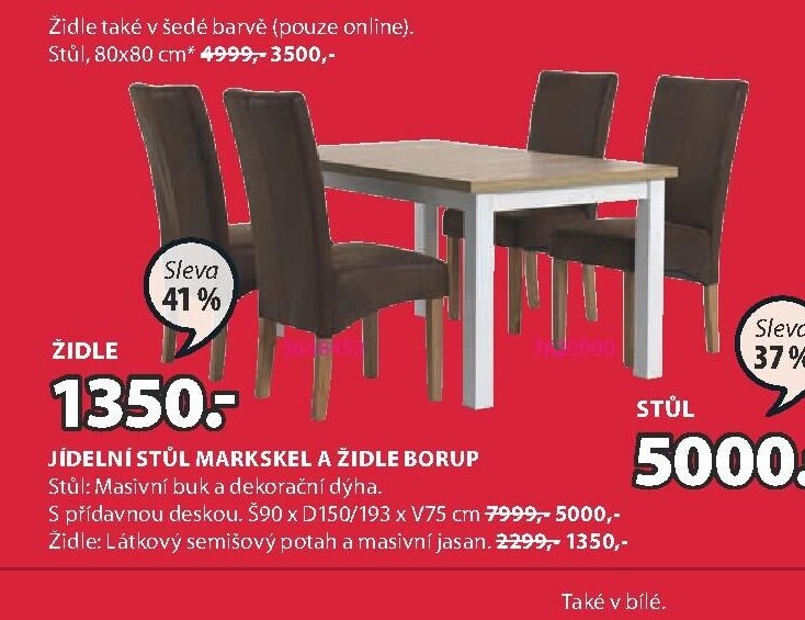 JÍDELNÍ STŮL MARKSKEL A ŽIDLE BORUP