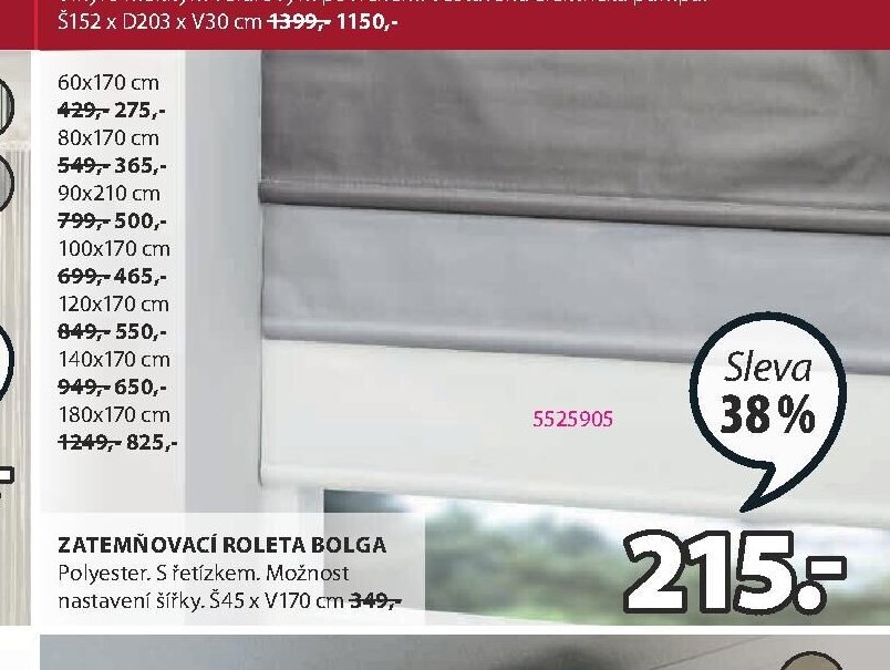 Zatemňovací roleta BOLGA