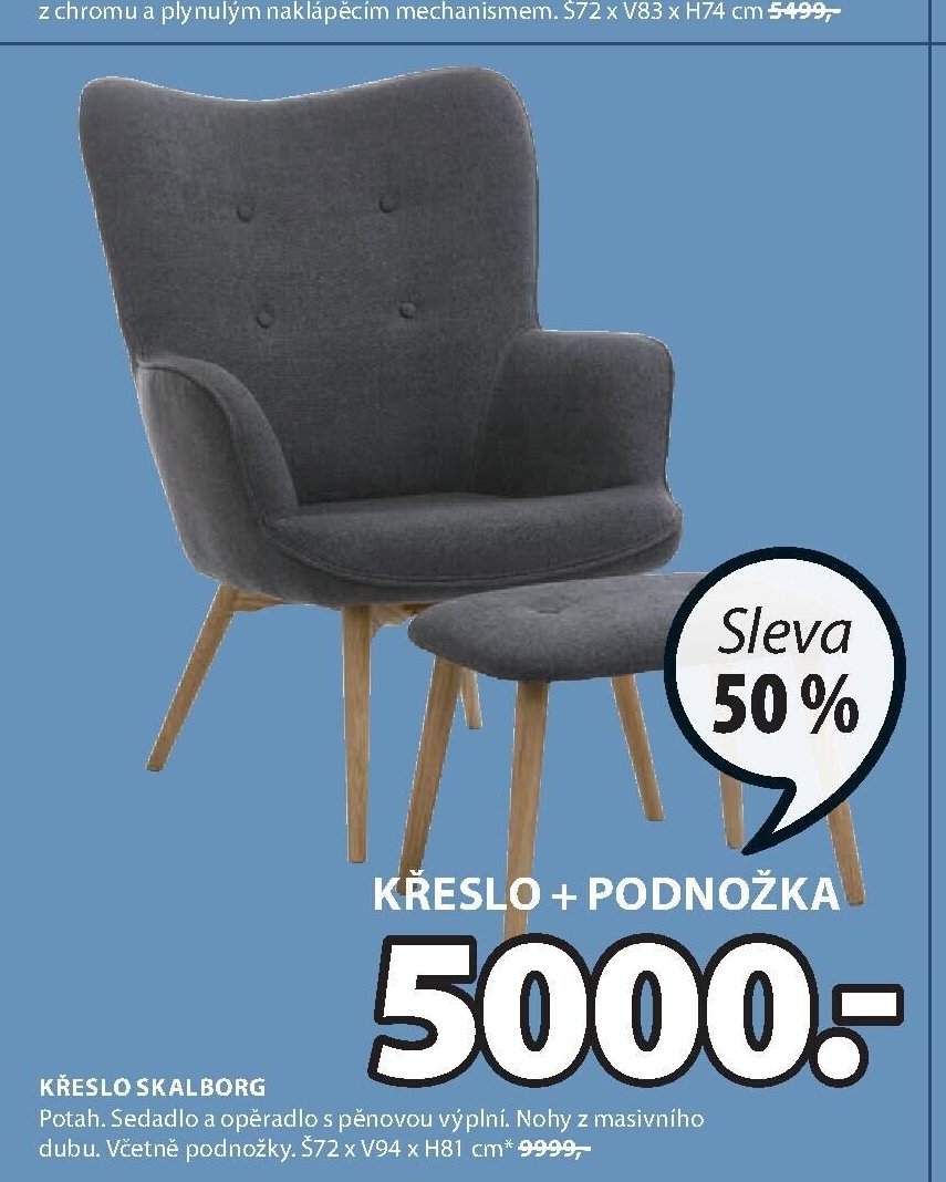 KŘESLO + PODNOŽKA KŘESLO SKALBORG