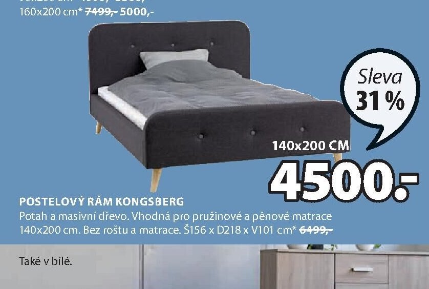 POSTELOVÝ RÁM KONGSBERG