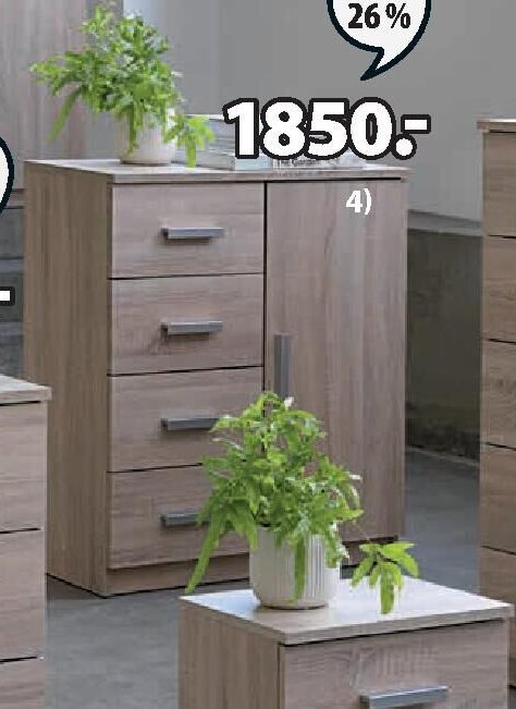 SÉRIE TAPDRUP (komoda 4 zásuvky 1 dveře)