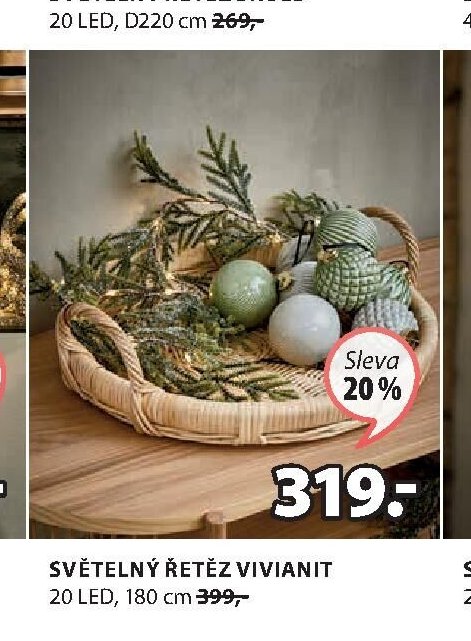 SVĚTELNÝ ŘETĚZ VIVIANIT 20 LED, 180 cm
