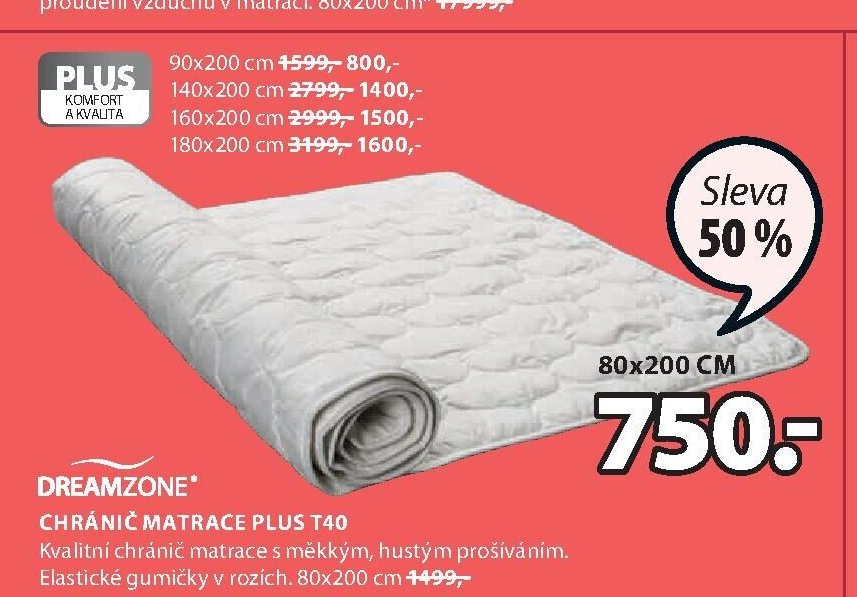 CHRÁNIČ MATRACE PLUS T40