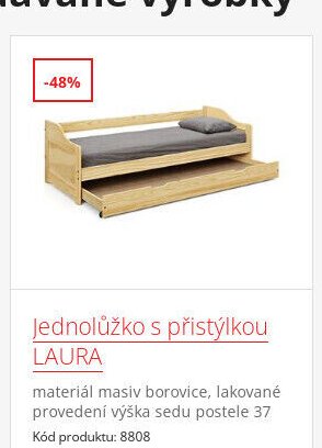 Jednolůžko s přistýlkou LAURA