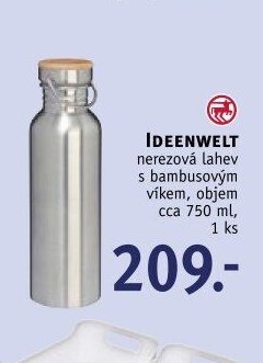 IDEENWELT nerezová lahev s bambusovým víkem