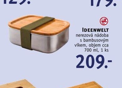 IDEENWELT nerezová nádoba s bambusovým víkem