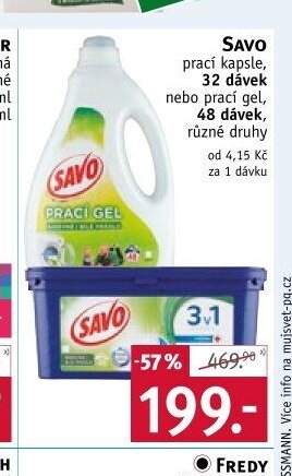 SAVO prací kapsle / prací gel - ROSSMANN drogerie aktualniletaky.eu