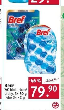 BREF WC blok, různé druhy, 3x 50 g nebo 3x 42 g - ROSSMANN drogerie aktualniletaky.eu