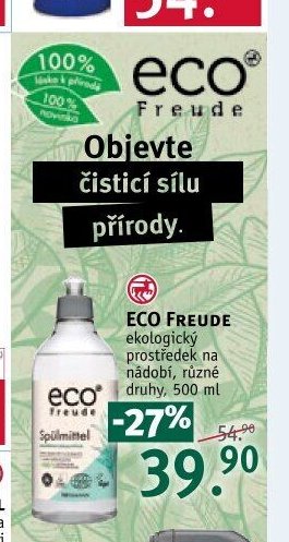 ECO FREUDE ekologický prostředek na nádobí, různé druhy, 500 ml - ROSSMANN drogerie aktualniletaky.eu