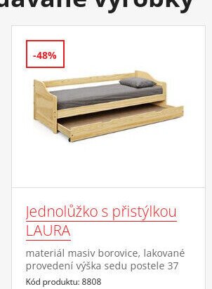 Jednolůžko s přistýlkou LAURA
