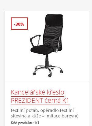 Kancelářské křeslo PREZIDENT černá K1