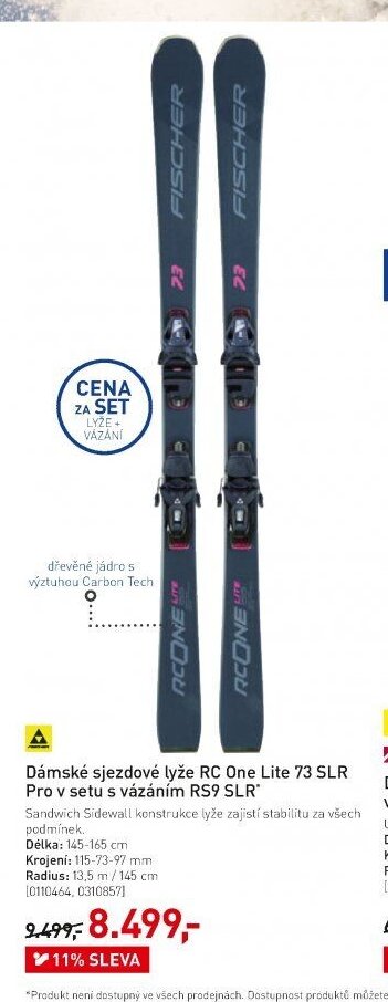Dámské sjezdové lyže RC One Lite 73 SLR Pro v setu s vázáním RS9 SLR - Intersport aktualniletaky.eu