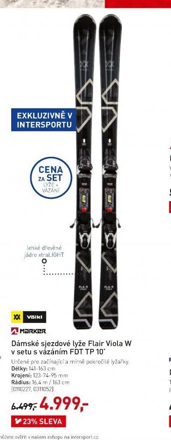 Dámské sjezdové lyže Flair Viola W v setu s vázáním FDT TP 10 - Intersport aktualniletaky.eu