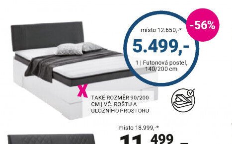Futonová postel, 140/200 cm