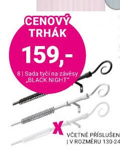 Sada tyčí na závěsy BLACK NIGHT