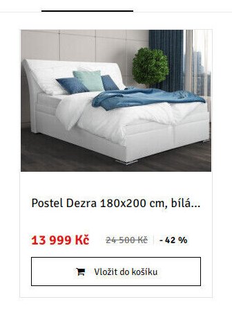 Postel Dezra 180x200 cm, bílá...