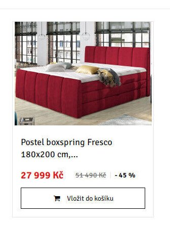 Postel boxspring Fresco 180x200 cm,...