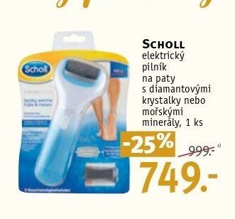 SCHOLL elektrický pilník na paty s diamantovými krystalky nebo mořskými minerály, 1 ks