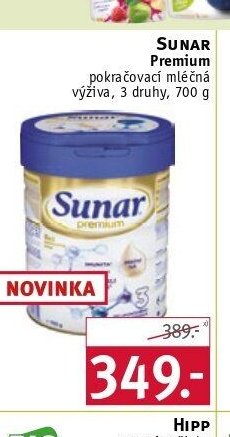 Sunar Premium pokračovací mléčná výživa