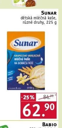 Sunar dětská mléčná kaše