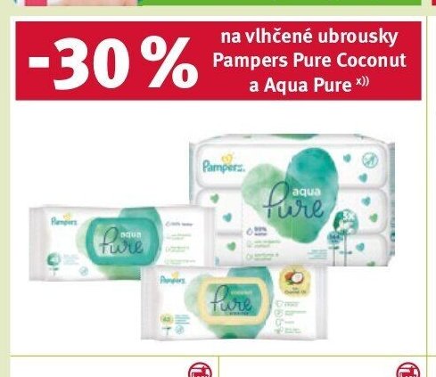 Pampers Pure Coconut a Aqua Pure vlhčené ubrousky