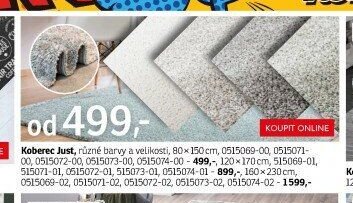 Koberec Just, různé barvy a velikosti