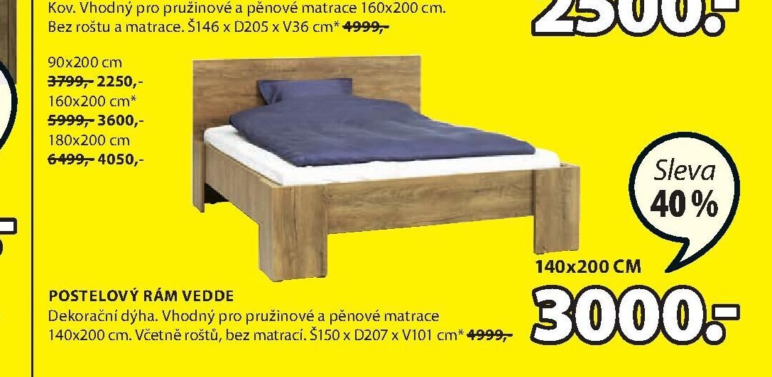 Postelový rám VEDDE