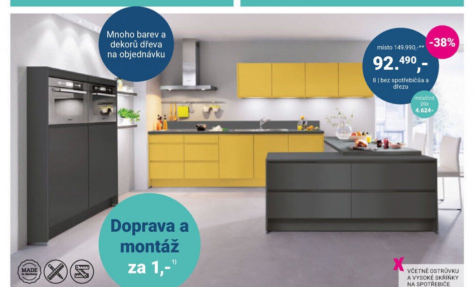 Kuchyňská linka (žluto-šedá) - Möbelix aktualniletaky.eu