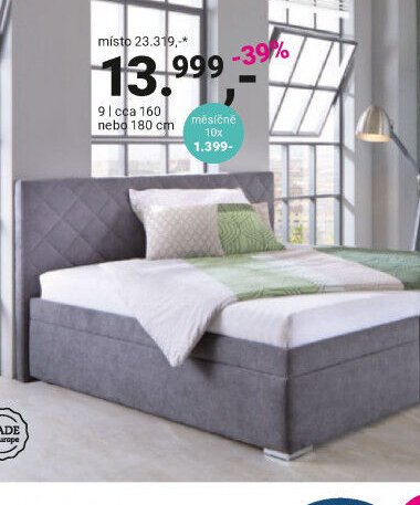 Postel cca 160 nebo 180 cm