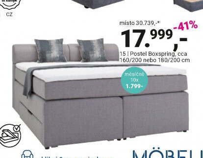 Postel Boxspring, cca 160/200 nebo 180/200 cm