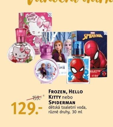 FROZEN, HELLO KITTY nebo SPIDERMAN dětská toaletní voda