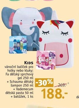 KIDS vánoční balíček pro holky nebo kluky (Fa + Schauma + Vademecum)