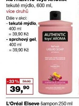 AUTHENTIC toya AROMA tekuté mýdlo, 600 ml