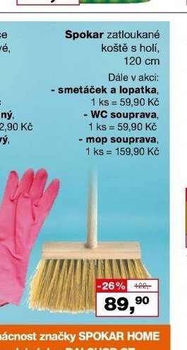 Spokar zatloukané koště s holí
