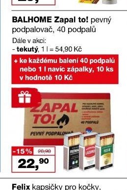 BALHOME Zapal to! pevný podpalovač