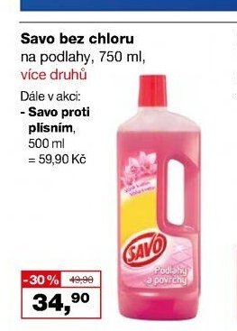 Savo bez chloru na podlahy