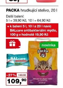 PACKA hrudkující stelivo
