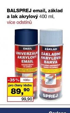 BALSPREJ email, základ a lak akrylový
