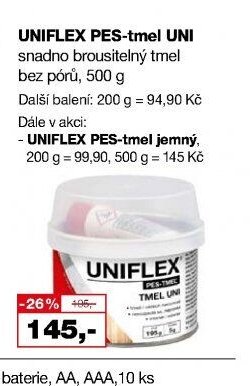 UNIFLEX PES-tmel UNI snadno brousitelný tmel