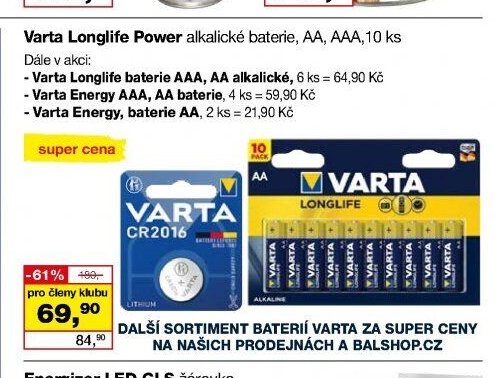 Varta Longlife Power alkalické baterie
